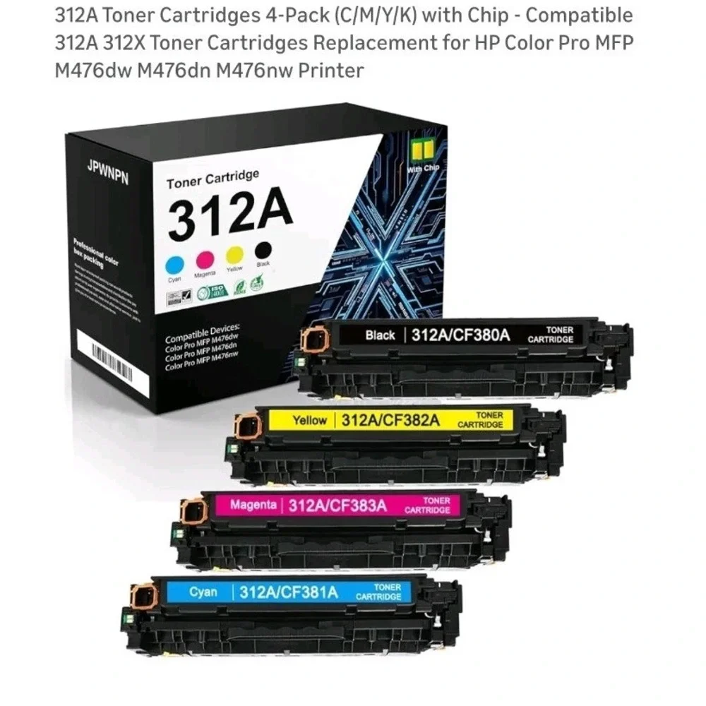 *4 Pack Color Toner Set Fits HP 126A CE310A-CE313A Color LaserCP1025nw M275 M175